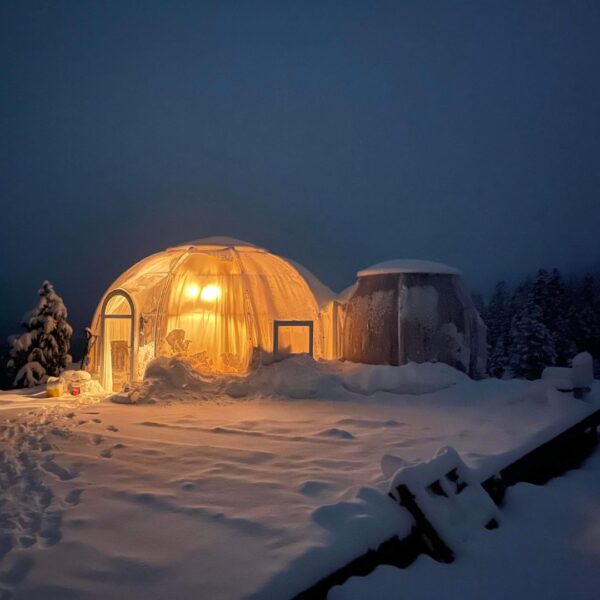 geo dome in snow